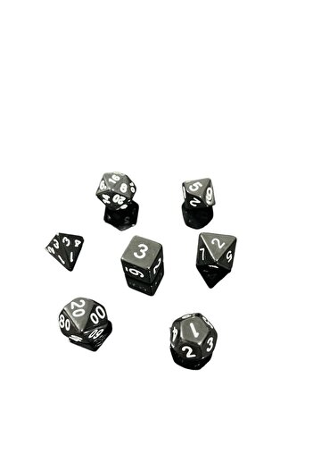 Le Majeur DND Frp Zar Seti 7li Set Dnd Zarı Dungeons And Dragons Masaüstü Oyun Zarı Siyah KESE HEDİYE