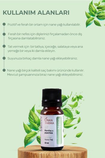 OnkaFarma Onka Farma Tıbbi Nane Yağı - %100 Saf Uçucu Yağ - 10 ml