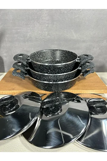 BENA LİFE 3-piece Omelet Set with Steel Cover - 20-22-24 Cm