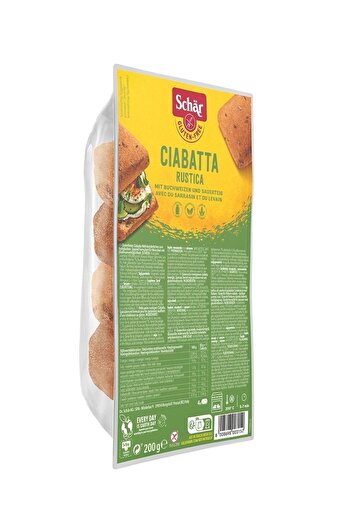 Schar Ciabatta Rustica Glutensiz Esmer Ekmek 200 gr (6 ADET)