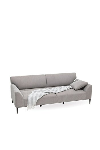Enza Home Berta Yataklı Koltuk Takımı, Keten Dokulu 3 1 - Gri