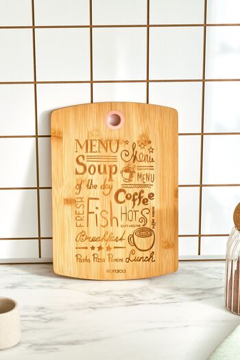 Karaca 28 Cm Motto Bamboo Cutting Board