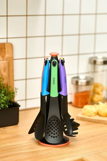 Karaca 7 Piece Rainbow Service Set - With Stand