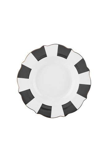 Karaca New Romantic Thick Striped Pit Plate 24 cm Black