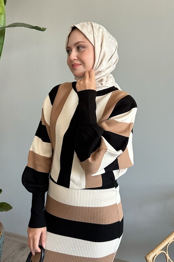 InStyle Bat Sleeve Camel Knitwear Set
