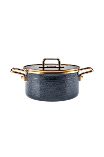 Karaca Crystal Enamel Pot Anthracite 22 cm