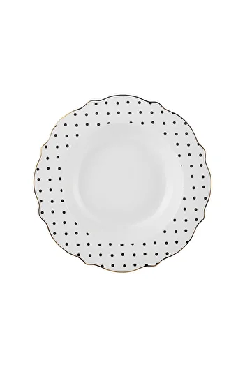 Karaca New Romantic Polka Dot Pit Plate 24 cm Black