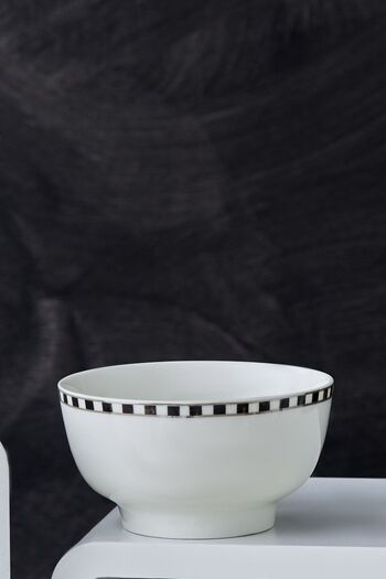 Karaca Checkered Porcelain Snack Bowl 11 cm
