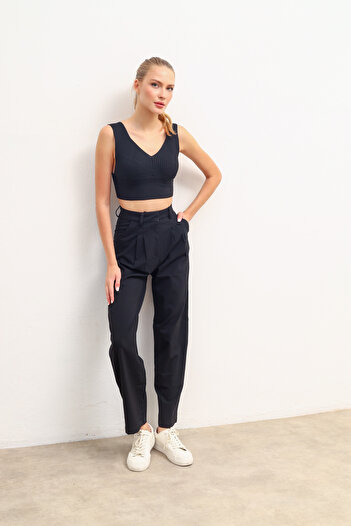 Perryes High Waist Pleated Women's Plaszo Pants