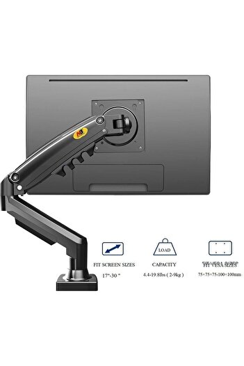 Ergoflex North Bayou Nb F80 17-30" Monitor Arm with Shock Absorber - 2-9 Kg, 2024 Version