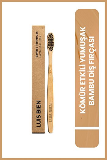 Luis Bien Bamboo Toothbrush Charcoal Effect Soft - Black