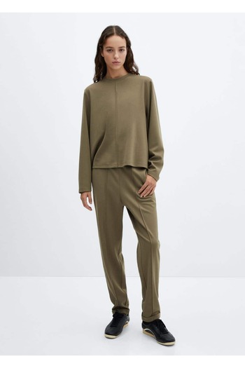 MANGO Woman Sweatshirt with Decorative Stitching Detail