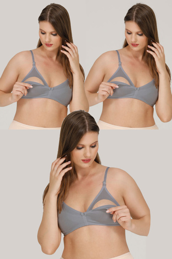 par lingerie pl 3-Piece Gray Nursing Bra Set
