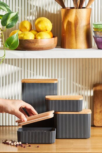Karaca Massimo Set of 4 Anthracite Jars and Storage Containers - Slk-301