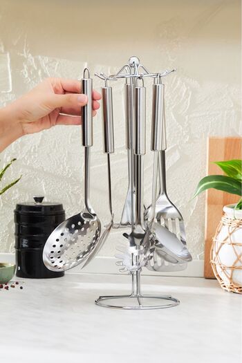 Karaca Apricot Chef - 7 Piece Serving Set with Stand