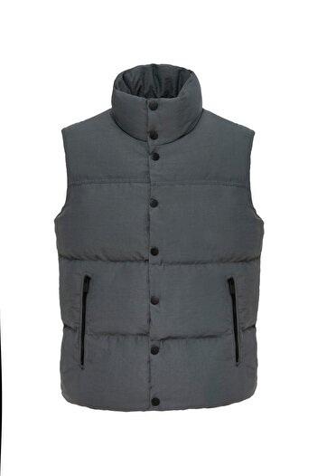 Danger Unisex Padded Puffer Vest Anthracite