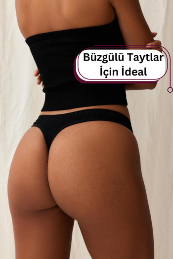 gymhams Non-Marking Seamless Tang, Ribbed Corded Thong