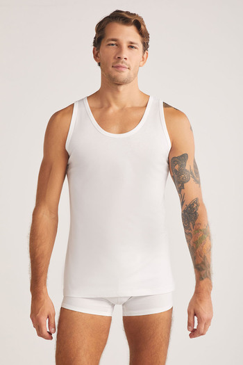 Kom Ανδρικό εσώρουχο 4 Pack White Cotton - Υψηλής ποιότητας και άνετο, νέα σεζόν
