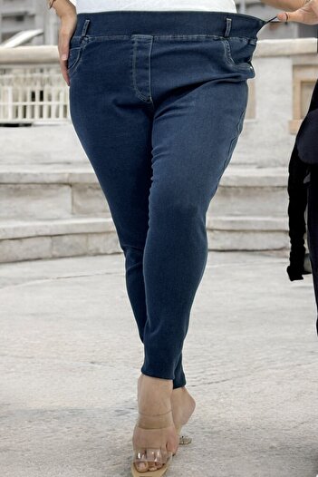yagmurberen Large Size High Wide Elastic Full Lycra Jean Jeans