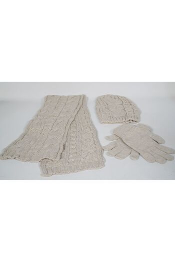 Huge Home Cream Scarf, Beret, Gloves Gift Package, Gift for Girlfriend, Gift for Lover