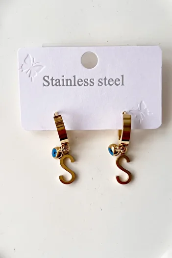 Fubena 316l Steel Earrings with Double Letter