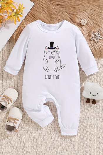 ADABEBEK Gentlecat Printed Baby Jumpsuit - Style 22207