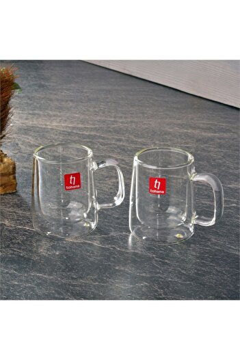 SİHİRLİ AYAKLAR Double Skin Glass Double Coffee Tea Mug Cup 100 ml