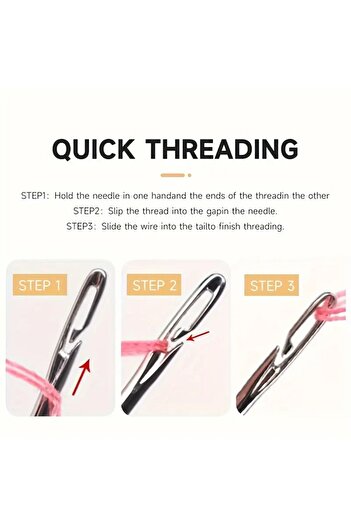 Dream Plus 12 Pieces Easy Stringing Sewing Needle Set