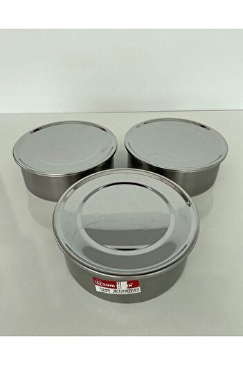 zanoite - - Sefer Tası 3 Lü 5.no (en Büyük Boy) - Yemek Saklama Kabı -5 Kişilik Sefertası (21x7 Cm)