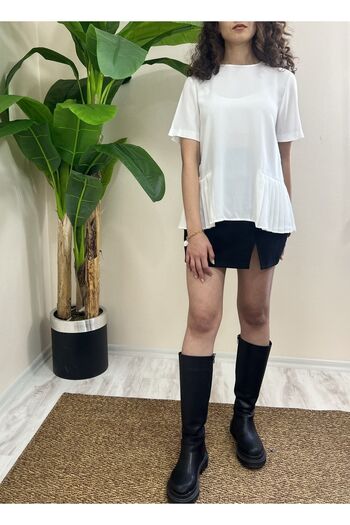 OlaFre White Ruffle Blouse
