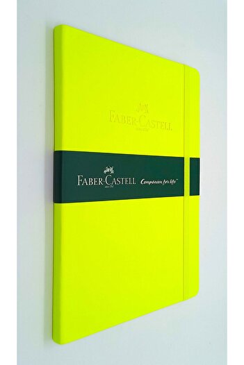 Faber Castell A5 папка от синтетична кожа с ластична лента, неоново жълта, гладка