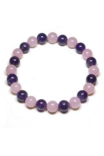 MARANKİ Amethyst&pink Quartz Bracelet