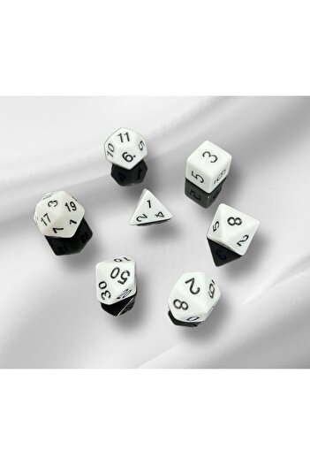 Le Majeur DND Frp Zar Seti 7li Set Dnd Zarı Dungeons And Dragons Masaüstü Oyun Zarı Beyaz KESE HEDİYE