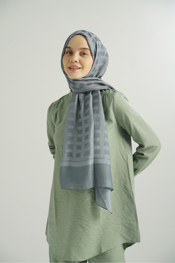 ARMANDA Gray Princess Series Chain Patterned Shawl