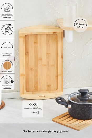 Karaca Fall 3 In 1 Bamboo Trivet/presentation/cutting Board