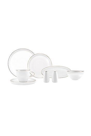 Karaca Streamline Sunset Gold 28 Piece Breakfast/Serving Set for 6 Persons