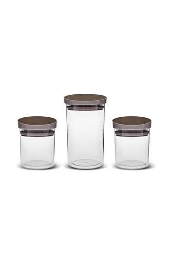 Karaca Ivory 3-piece Silicone Lid Jar/Storage Container
