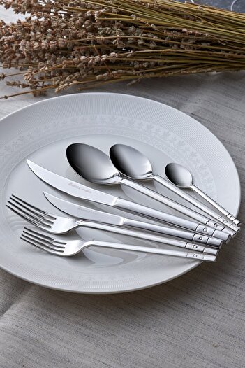 Karaca New Elmas Shiny 84 Piece Cutlery Set with Elegance Box for 12 Persons