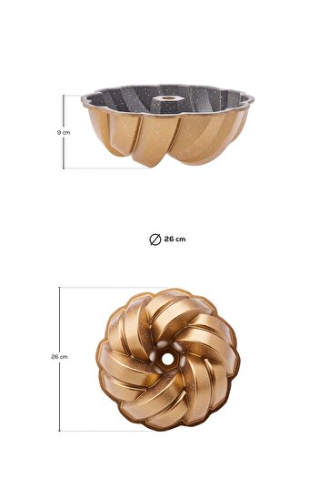 Karaca Örgü Gold Döküm Kek Kalıbı 26 Cm