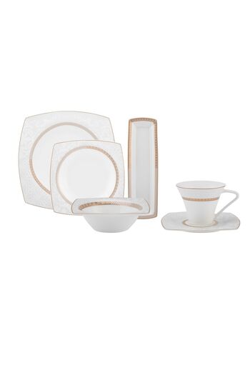 Karaca Fine Pearl Lorenzo 26 Piece Square Breakfast Set for 6 People