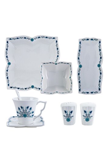 Karaca Iznik 32 Piece Square Breakfast Serving Set for 6 Persons