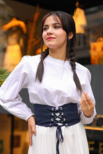 meqlife Clothing Accessories Corset Belt Navy Blue