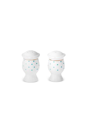 Karaca New Romantic Green Polka Dot Salt and Pepper Shakers