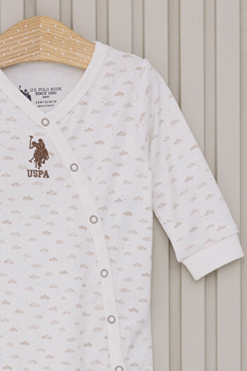 U.S. Polo Assn. Baby Boy Cream Jumpsuit