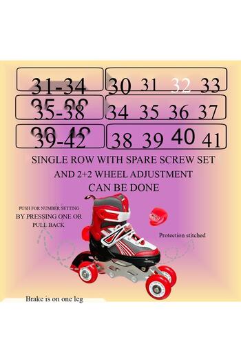 Depomiks Avm Skates Adjustable 2+1+1 Illuminated Metal Body With Training Skating Bag Rear Stop Light