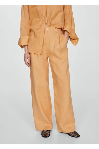 MANGO Woman 100% linen wideleg pants