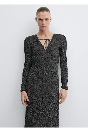 MANGO Woman Patterned bow dress