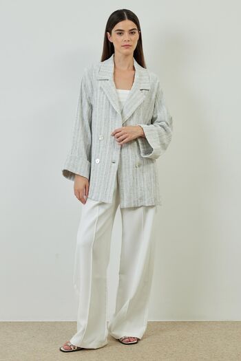 Hooopstore Black Linen Jacket - SEDEF Buttoned
