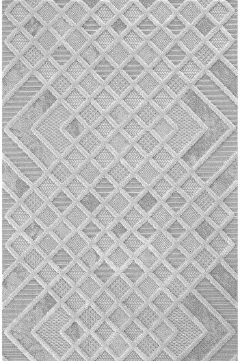 df home Geometric Scandinavian Printed Dustproof Living Room Carpet - Washable Non-Slip Base 8147
