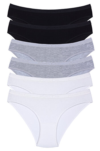 Humaone Set de șase bikini de damă, din bumbac și material modal